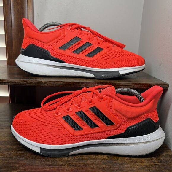 adidas Other - Adidas EQ21 Run H00516 Solar Red Black Bounce Running Shoes Mens 10